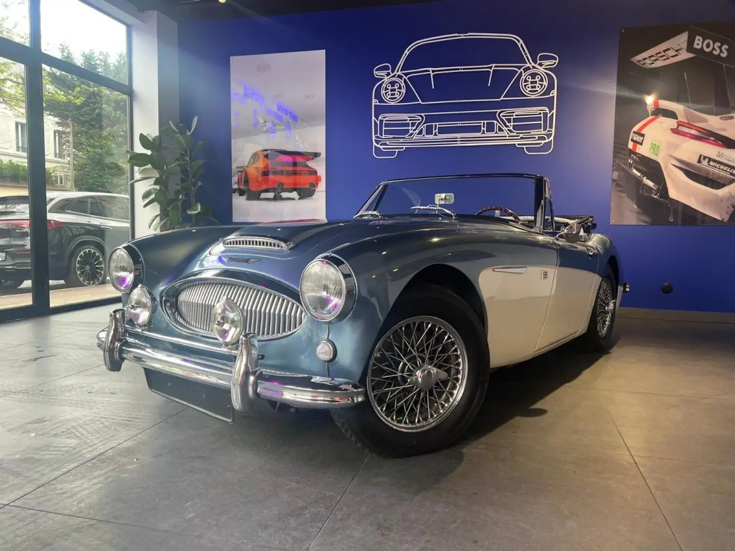 Austin-Healey 3000 BJ7 BJ7/ ROUES RAYONS CHROMEES/ OVERDRIVE/ VOLANT  Bleu - 1
