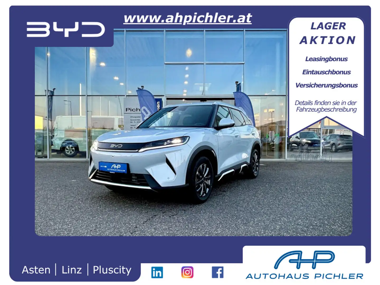 BYD Atto 2 Atto2 DM-i PHEV 18kWh 212PS Boost Österreich Pa... Weiß - 1