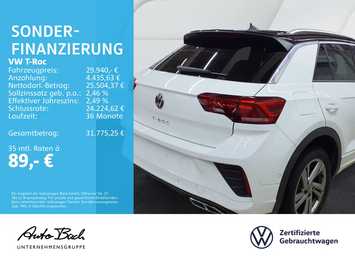 Volkswagen T-Roc T-ROC 1.5 TSI DSG R-Line, Navi, LED, App-Connect Weiß - 2