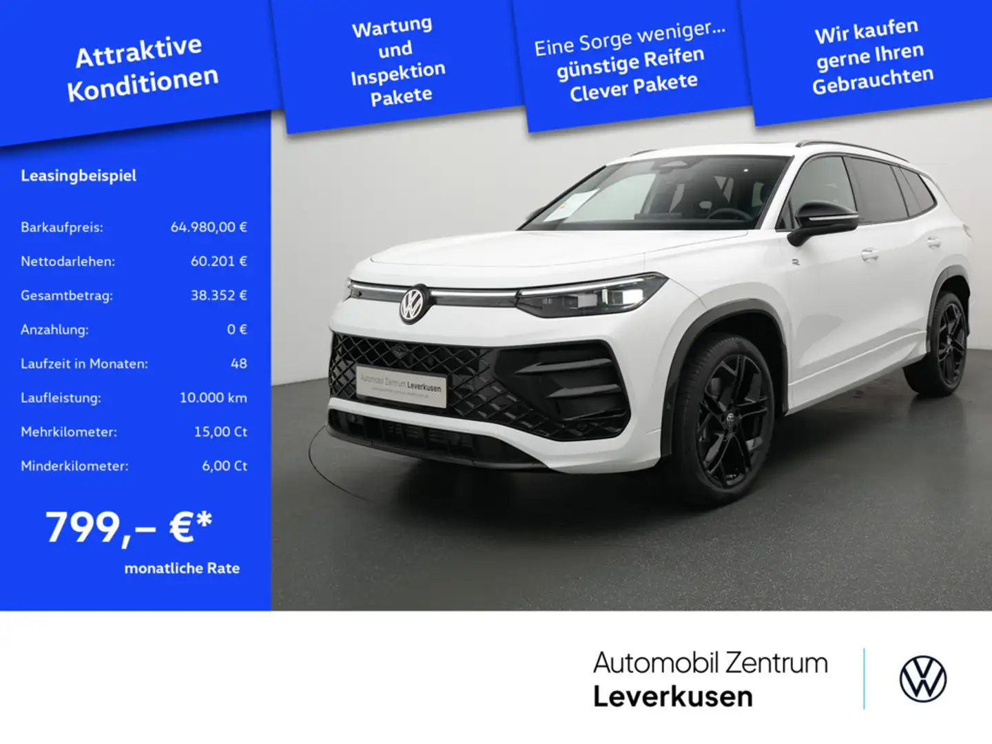 Volkswagen Tayron 4Motion R-Line MATRIX H/K KAM360° PANO Weiß - 1