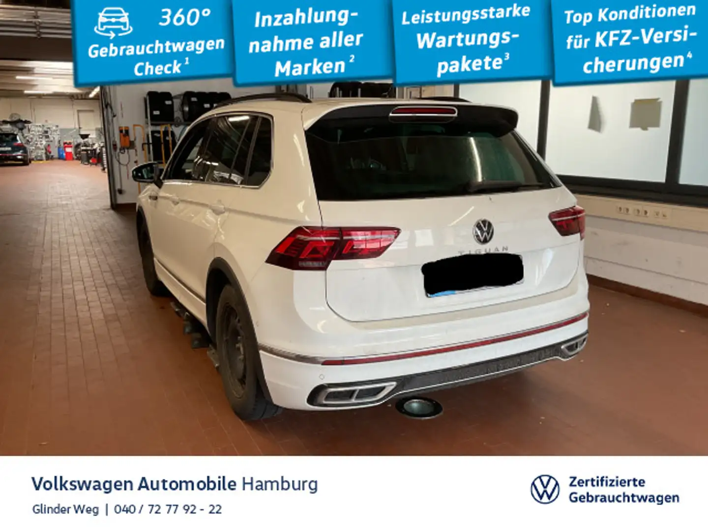 Volkswagen Tiguan 2.0 TDI R-Line DSG AHK Panoramadch Navi Weiß - 1