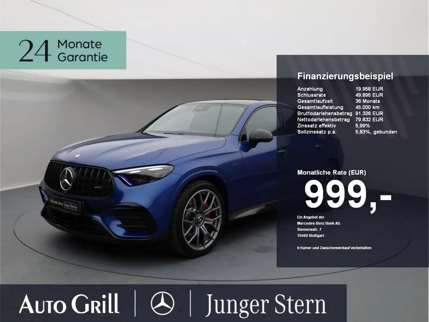 Mercedes-Benz GLC 63 AMG S E Cp. RIDE Pano HAL Driver HuD Burm Albastru - 1
