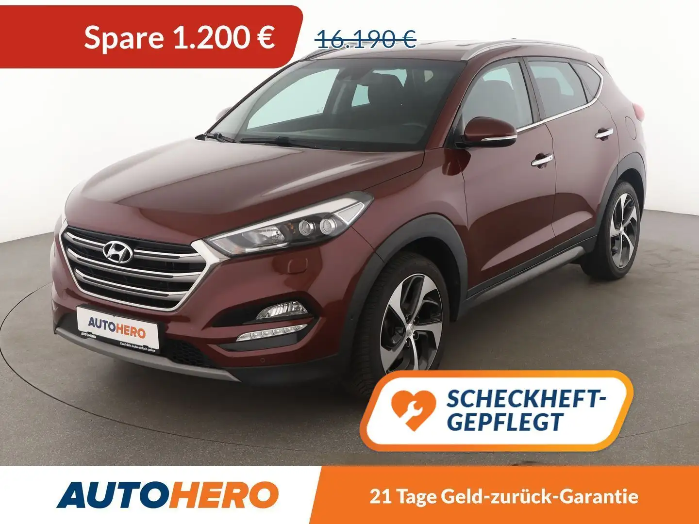 Hyundai TUCSON 1.6 TGDI Premium 4WD Aut*NAVI*TEMPO*CAM*PDC*AHK* Rouge - 1