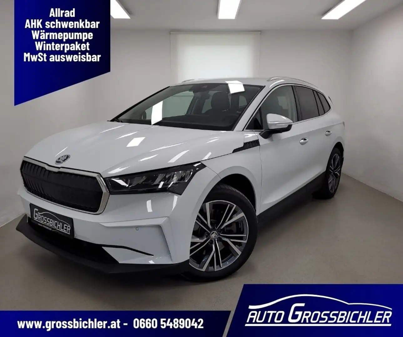 Skoda Enyaq iV 85x 82kWh,netto36.583-AHK, Wärmep, 5Jahre Pl Weiß - 1