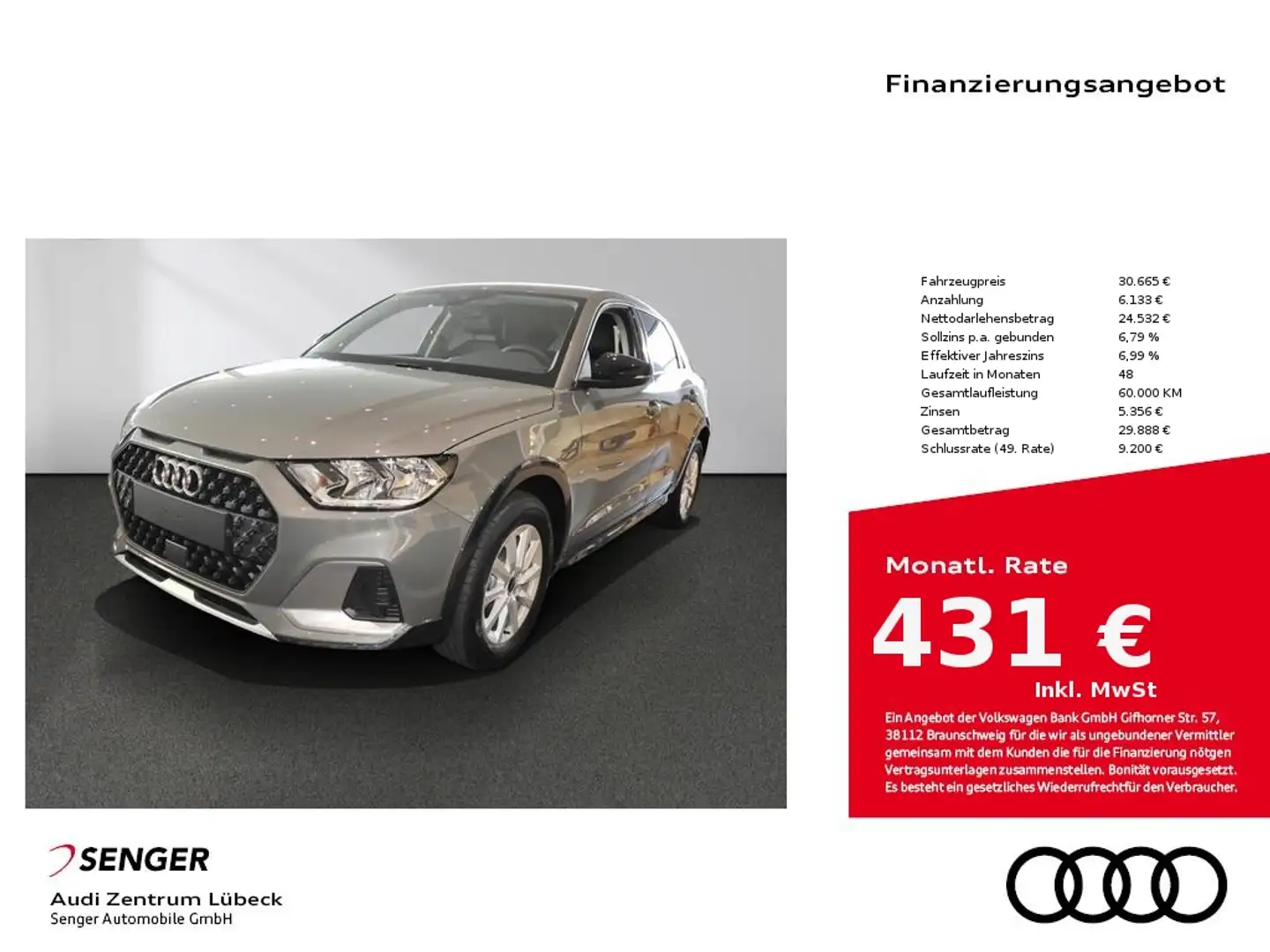 Audi A1 allstreet 30 TFSI Audi connect Sitzhzg. Navi Grey - 1