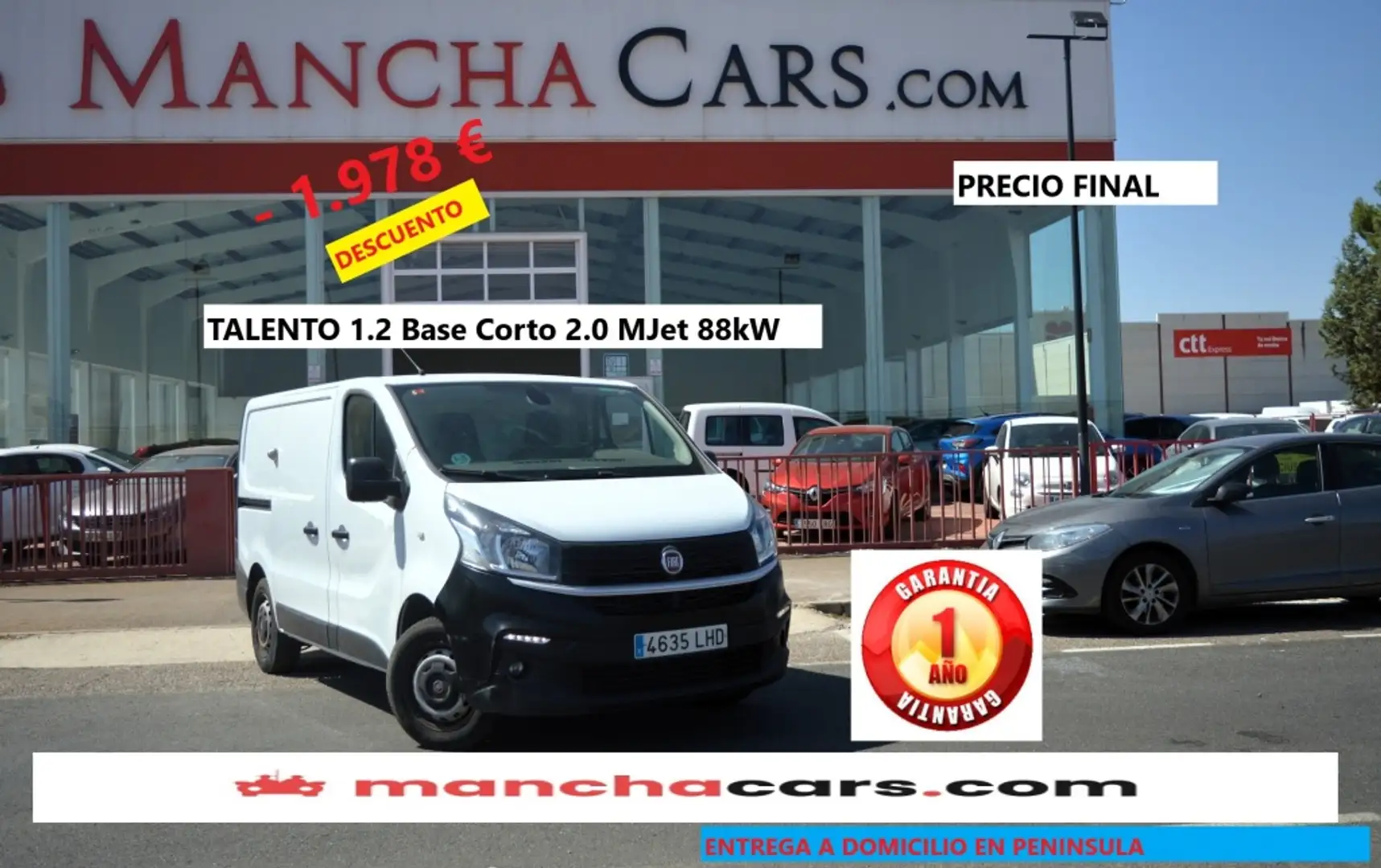 Fiat Talento Fg. 2.0 Mjt S&S Corto 1,2 88kW Wit - 1