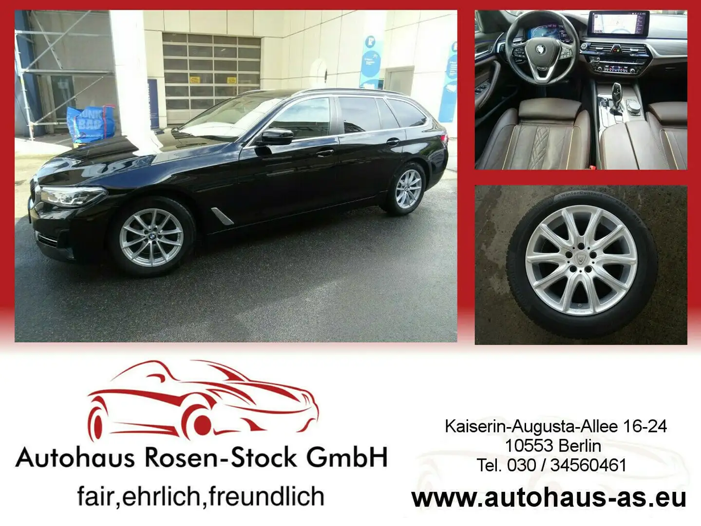 BMW 520 520d Tour xDrive Autom,Leder,AHK,ACC Schwarz - 1