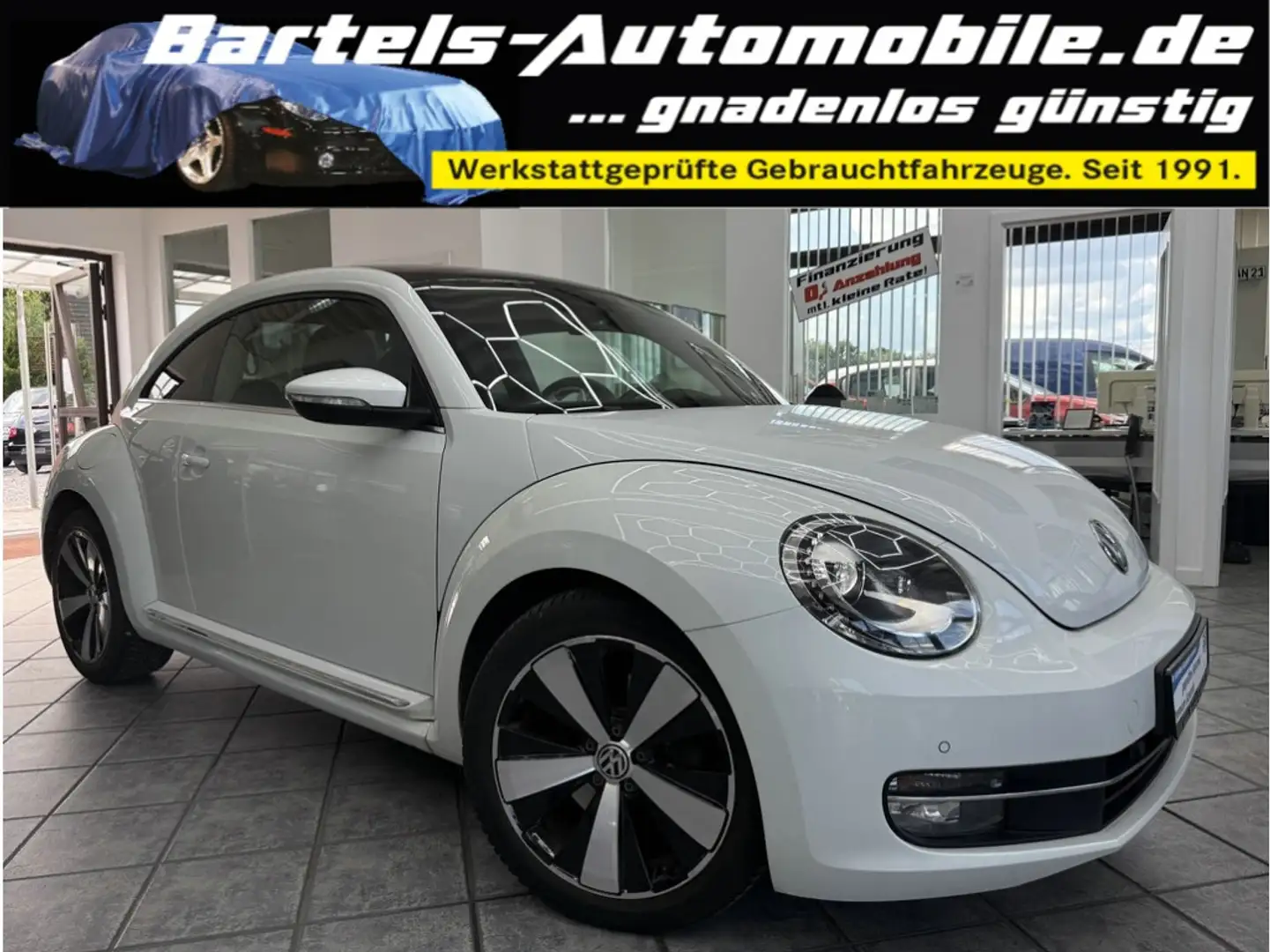 Volkswagen New Beetle 1.4 TSI Design, 2.Hand, Leder, Pano Biały - 1