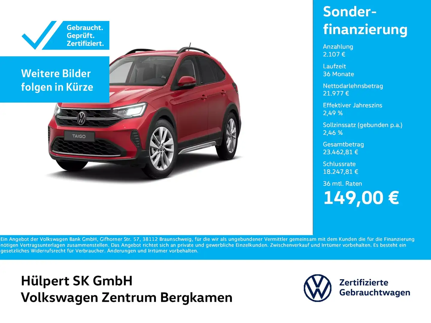 Volkswagen Taigo 1.5 MOVE LM17 CARPLAY SITZHEIZUNG LED DAB+ Rot - 1