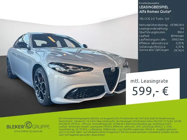 Alfa Romeo Giulia VELOCE 2.0 Turbo  Q4