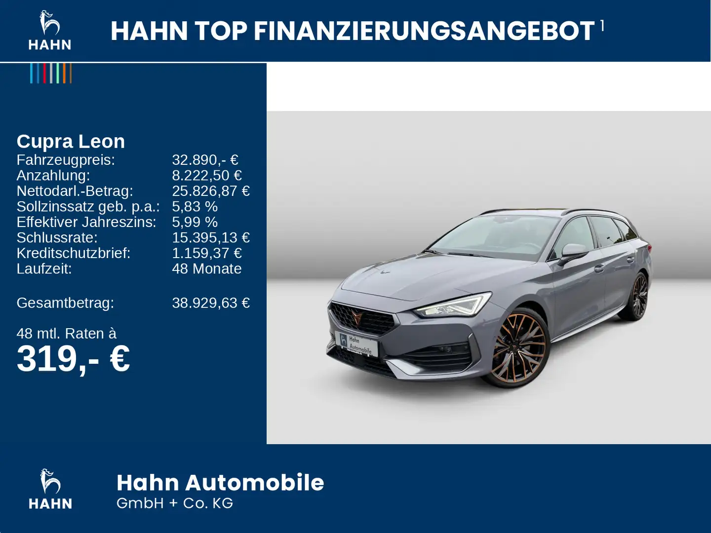 CUPRA Leon Sportstourer 2.0TSI DSG 4 Drive VZ Pano DCC Grau - 2