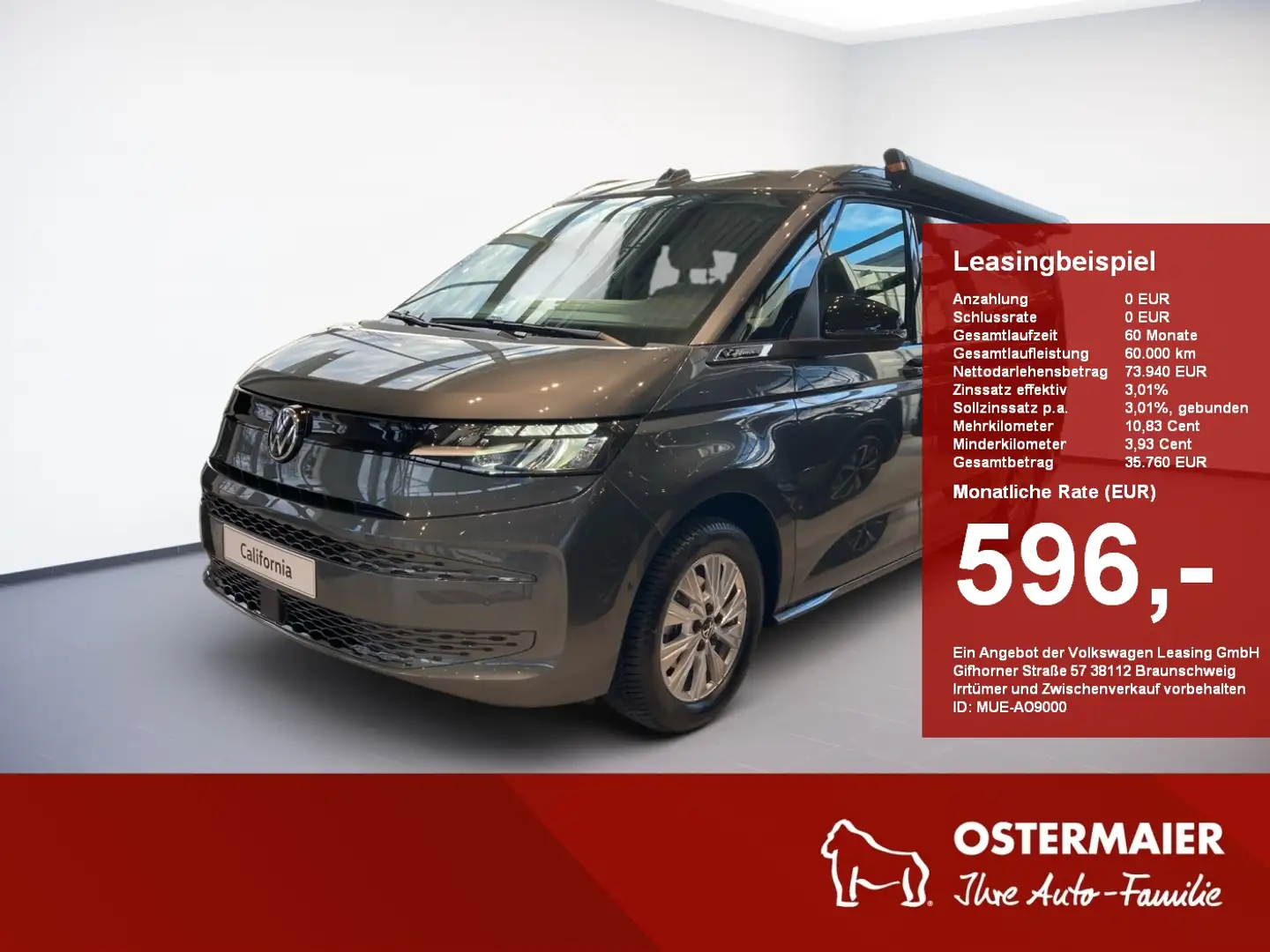 Volkswagen T7 California Beach Camper 2.0TDI 150PS DSG AHK.KAMERA.LED.NAVI. Grau - 1