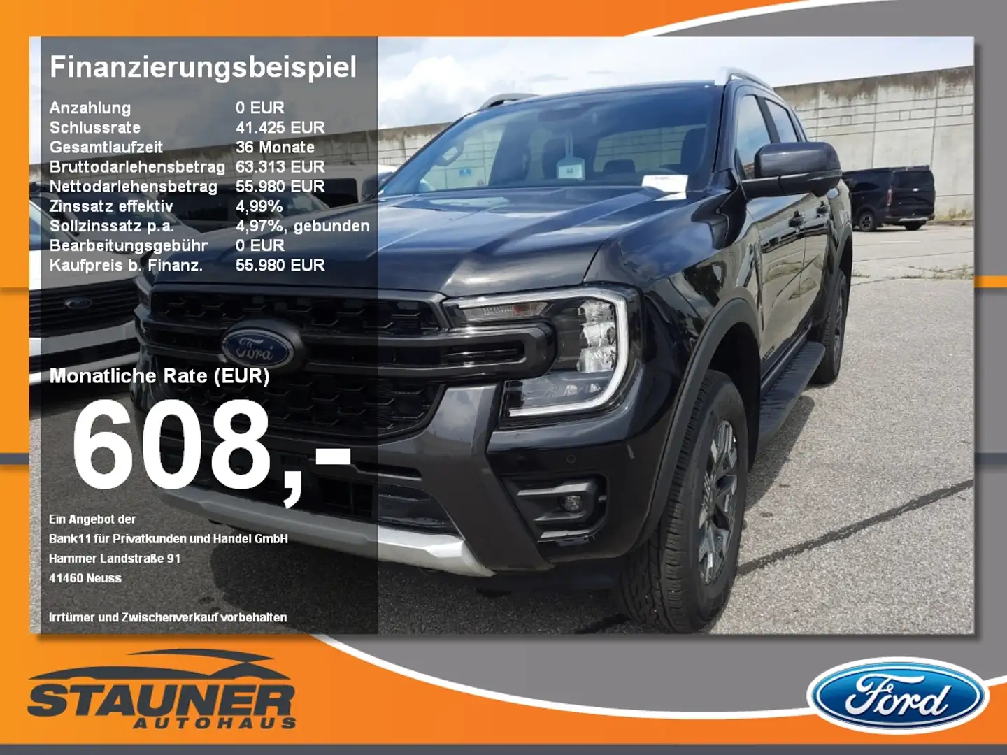 Ford Ranger DOKA Wildtrak 2.3l PHEV LED 360°Kamera crna - 1