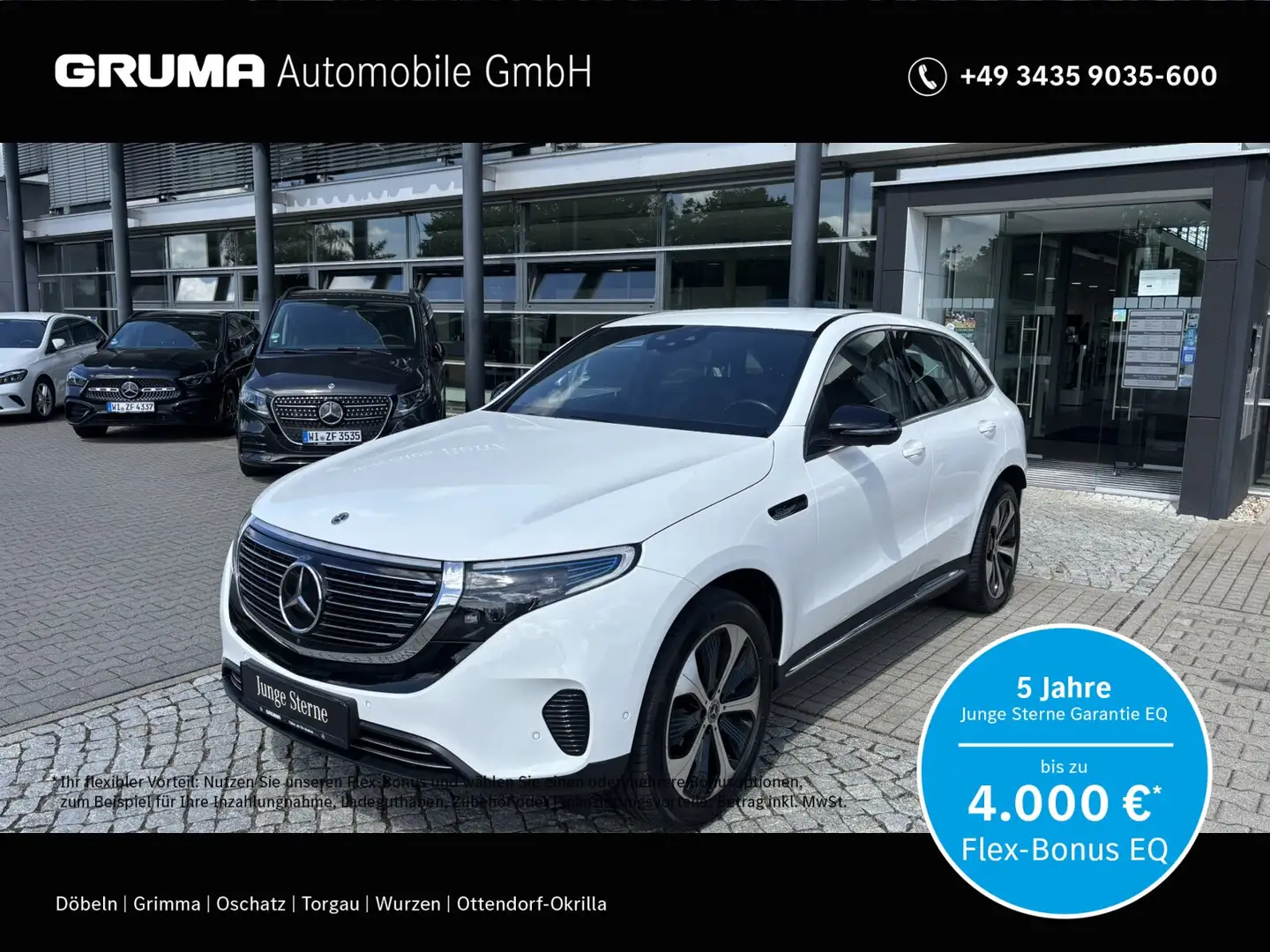 Mercedes-Benz EQC 400 EQC 400 4M AMG-Interieur+AHK+360°+Distr+Multibeam Weiß - 1