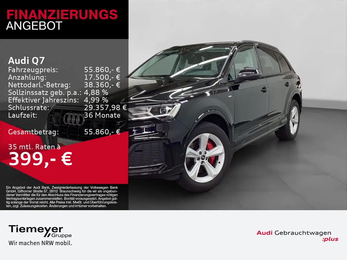 Audi Q7 45 TDI Q S LINE LM19 LEDER 7S SHZG Schwarz - 1