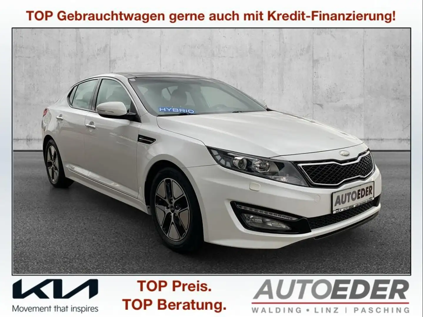 Kia Optima 2,0 CVVL Hybrid Aut. Weiß - 1