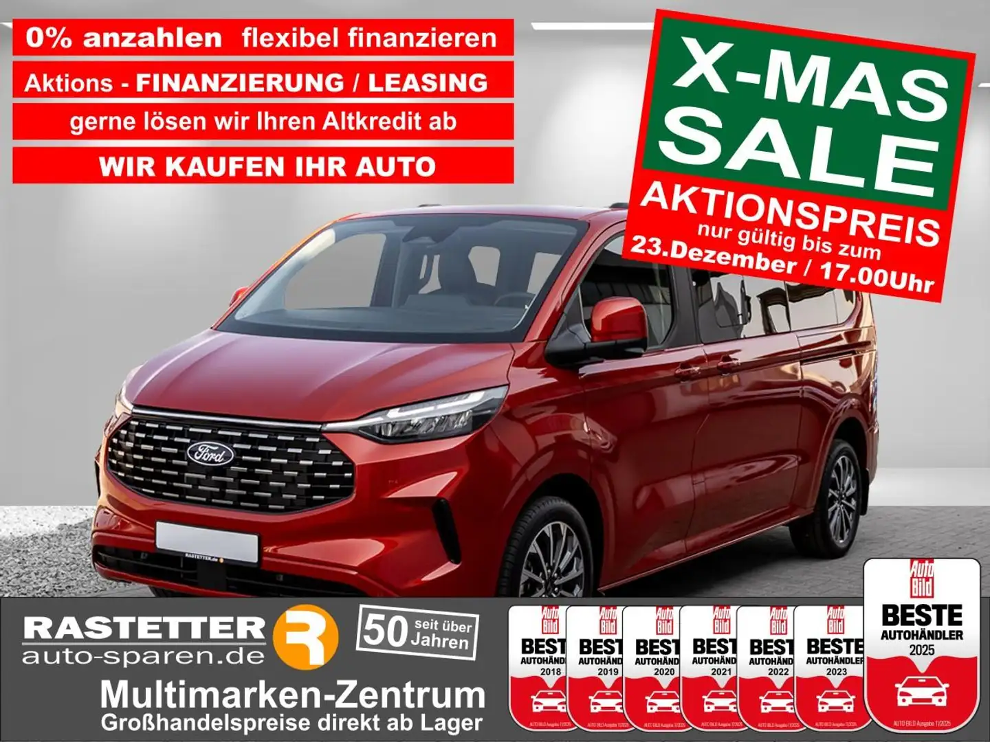 Ford Tourneo Custom L2 Titanium X 8S 5Jahre+Leder+19Z+Navi+SYNC4+ACC+3 Roşu - 1