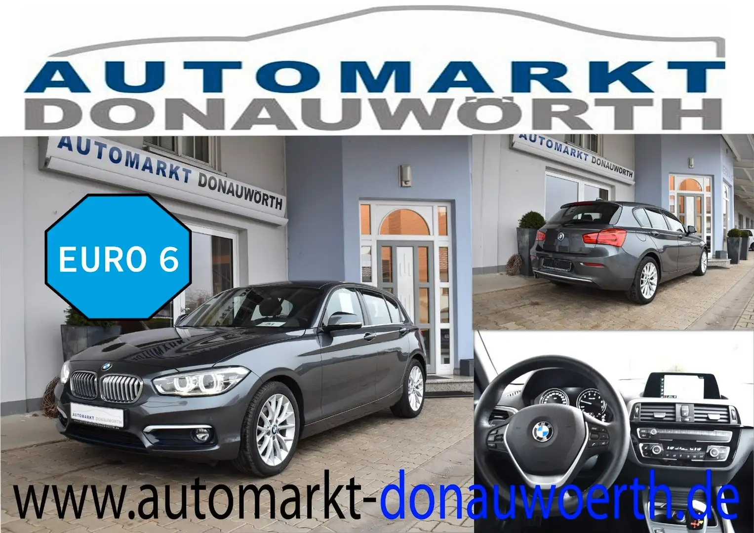 BMW 118 i Aut. Edition Metropolitan Navi LED Keyless Gris - 1