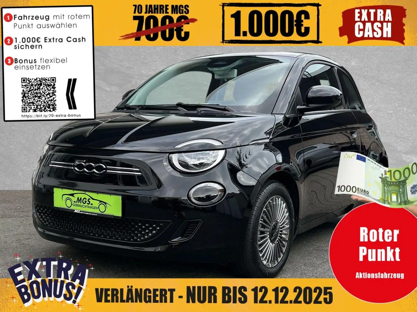 Fiat 500e Fiat 500e Icon DAB #ANDROID #NAVI #ELEKTRO Zwart - 1