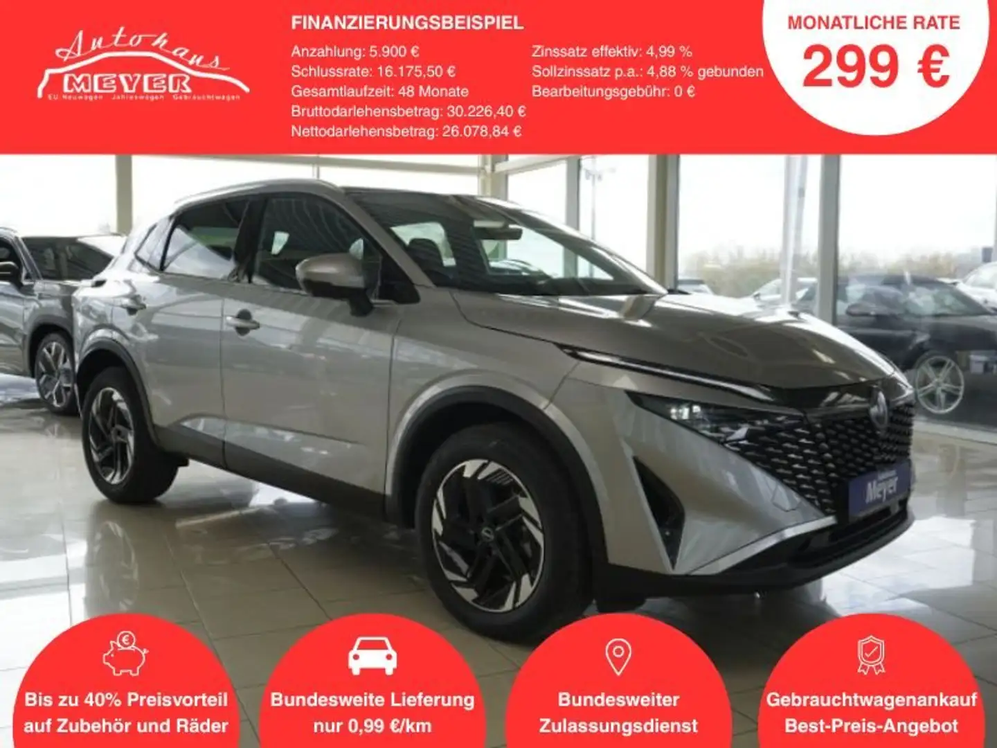 Nissan Qashqai 1,3 DIG-T Xtronic Pano/LED/Navi/Kamera/Keyless   * Silber - 1