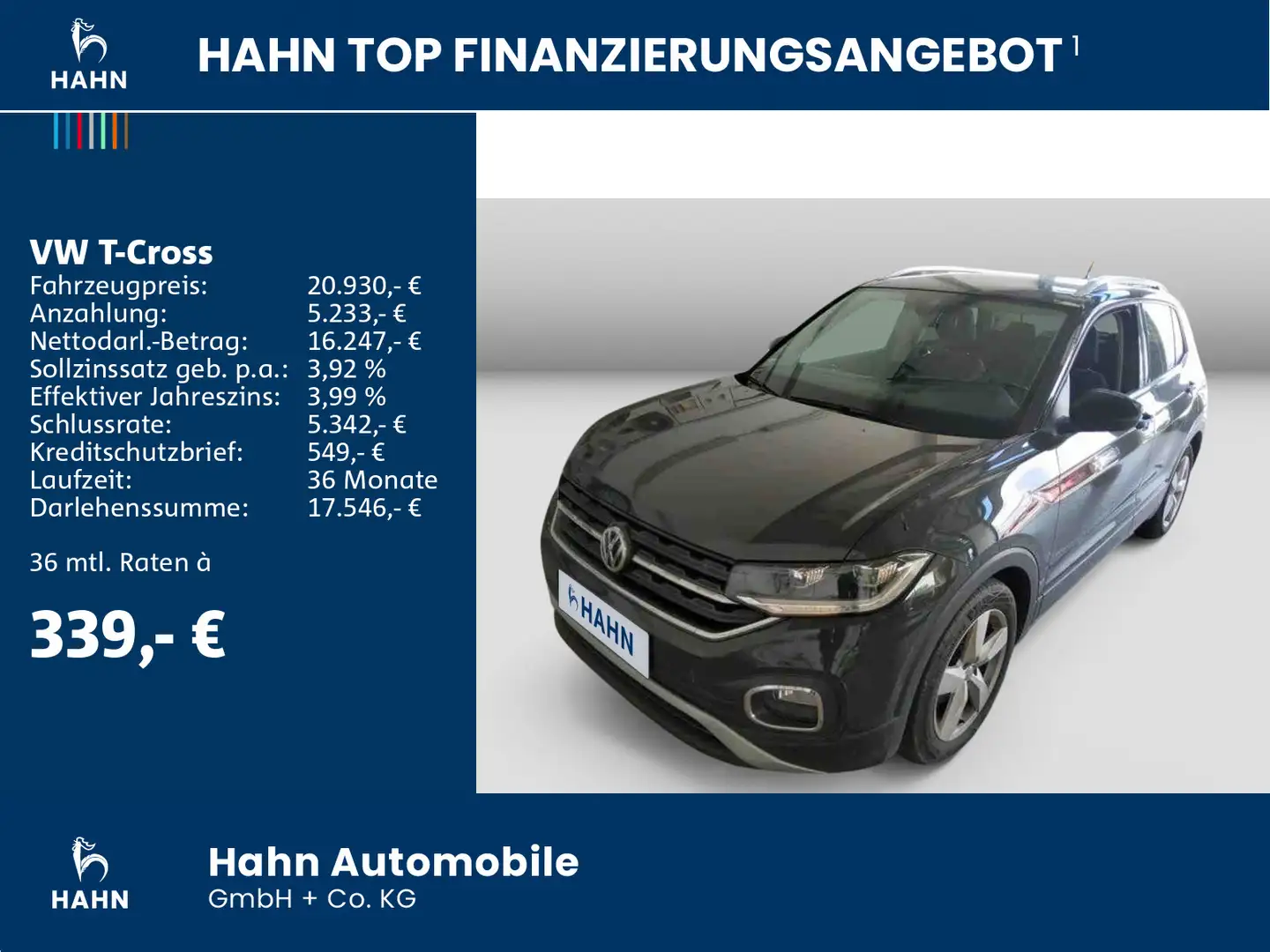 Volkswagen T-Cross 1.5TSI DSG Style LED ACC Navi Sitzh AHK Grau - 2