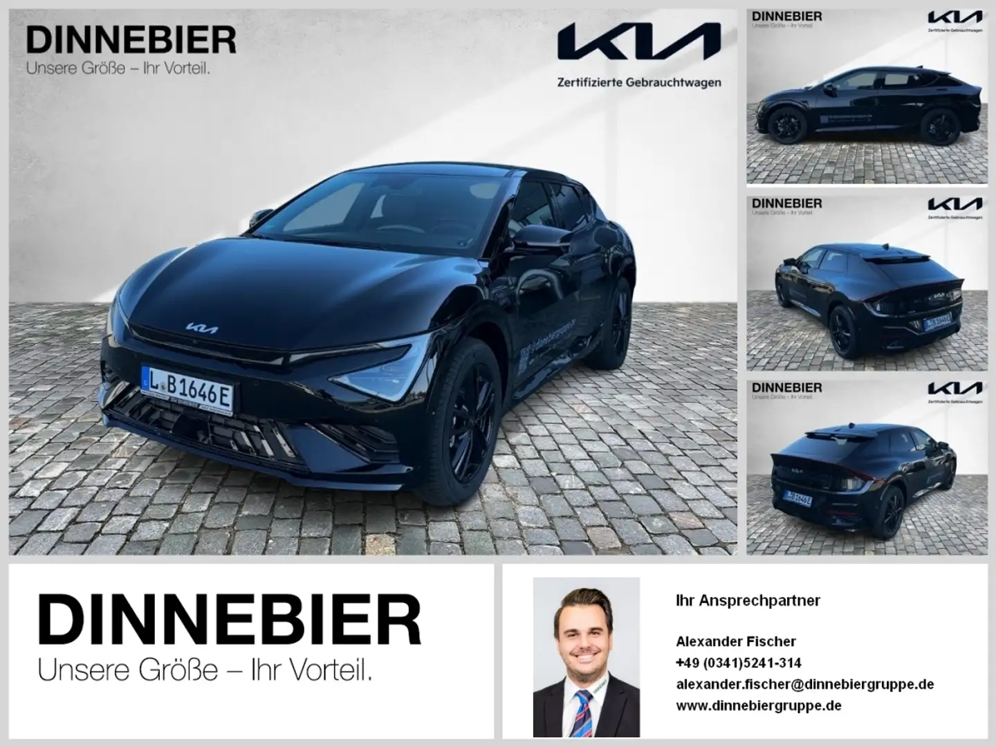 Kia EV6 GT-Line AWD+LED+360°Kamera+Headup+SHZ Zwart - 1