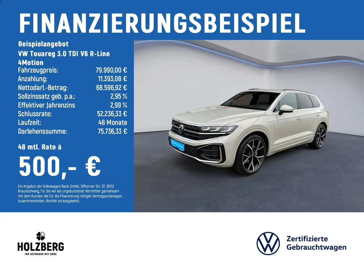 Volkswagen Touareg 3.0 TDI V6 R-Line 4Motion MATRIX+AHK+STHZ+DYNAU... Beige - 2