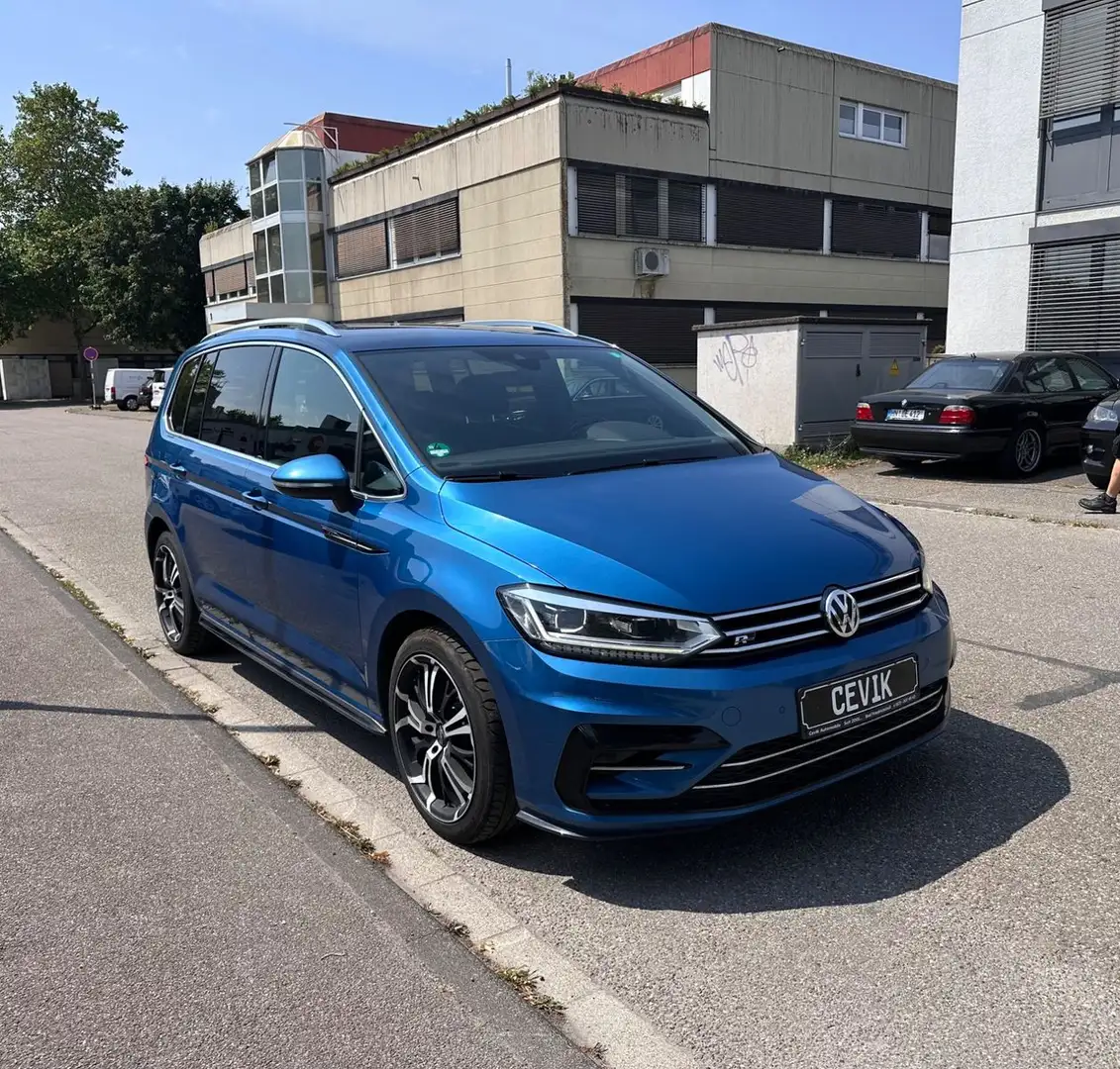 Volkswagen Touran DSG / R-LINE / 190 PS / SPUR / ACC / KAM Blauw - 1