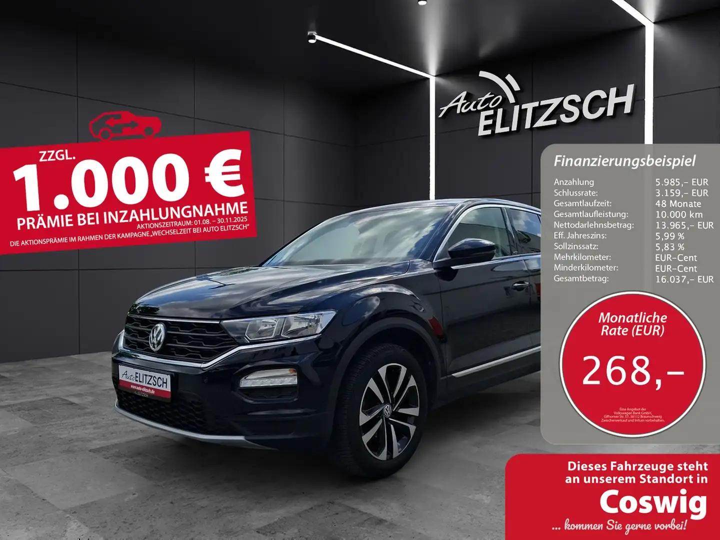 Volkswagen T-Roc TSI United Navi ACC PDC SH LM Schwarz - 1