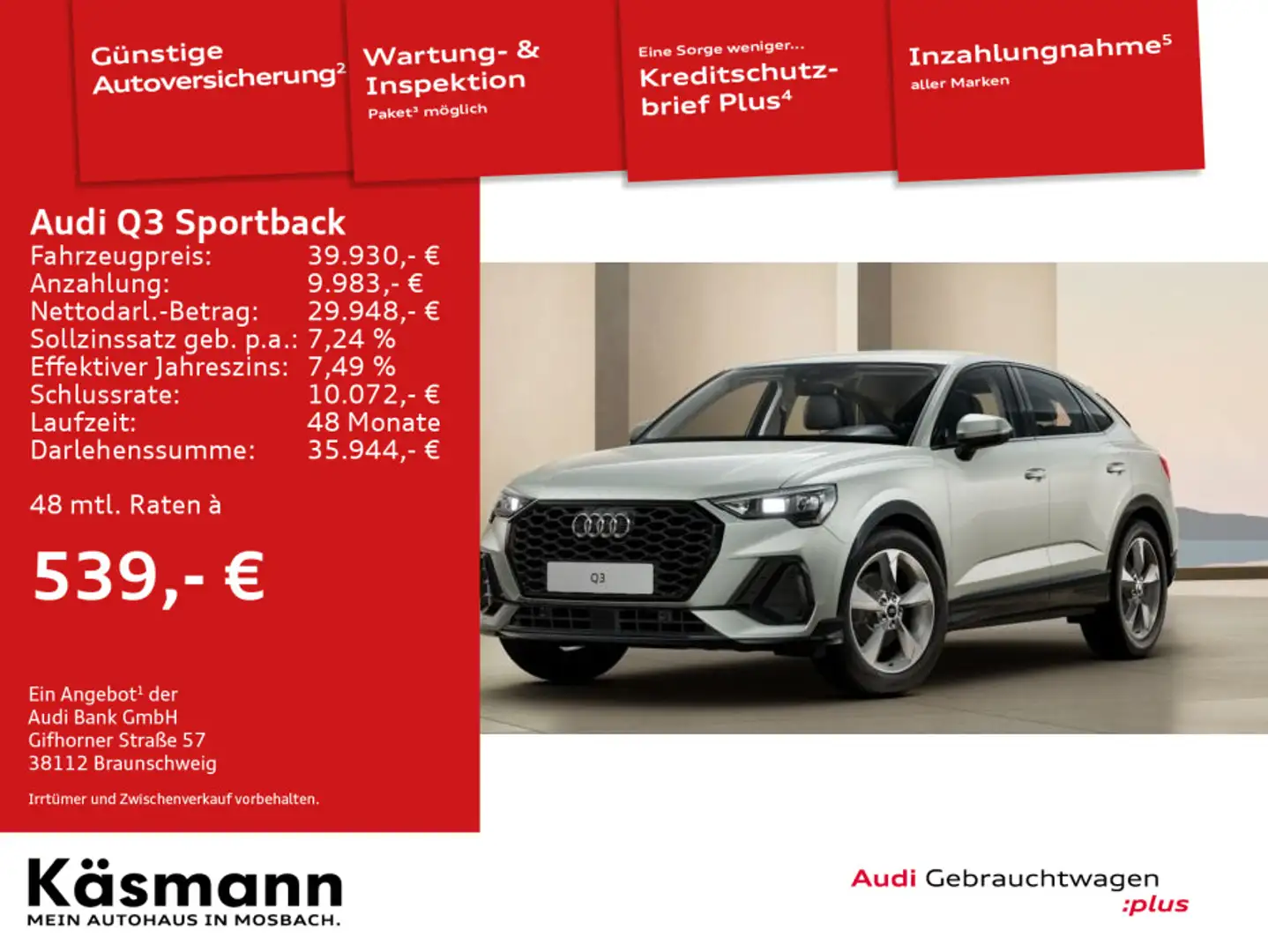 Audi Q3 35TFSI AHK LED NAV SHZ SPORTSITZE Silber - 1