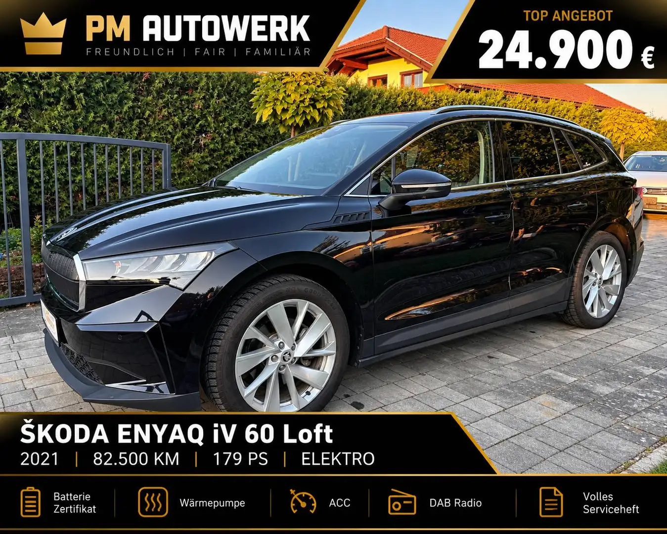 Skoda Enyaq Enyaq iV 60 Loft *BatterieZertifikat*Wärmepumpe*ACC*DAB* Schwarz - 1