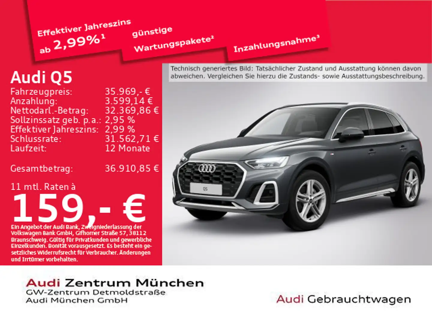 Audi Q5 40 TDI qu. S tronic 2x S line AHK/Navi+/Kamer Grau - 1