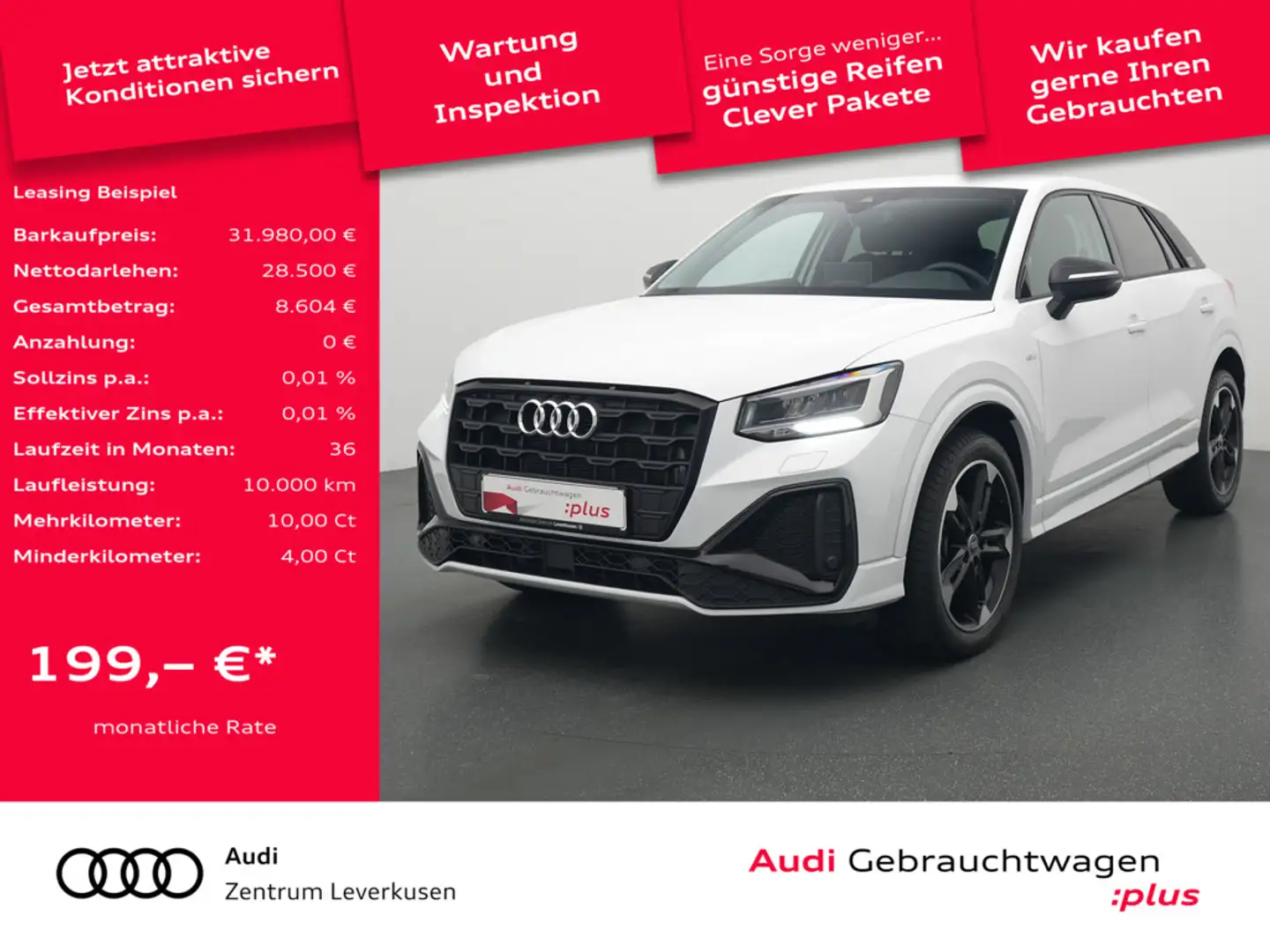 Audi Q2 S line AHK VIRT CARPLAY SHZ PDC LED Weiß - 1