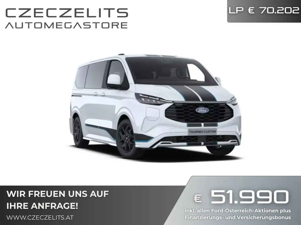 Ford Tourneo Custom Bus 2.5 PHEV 340 L1H1 FWD Sport Aut. ON43356 JF