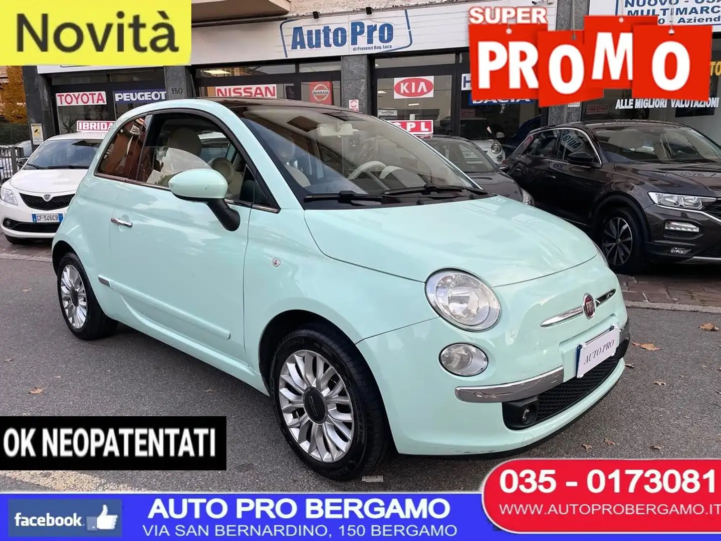 Fiat 500 1.2 Lounge 69cv NEOPATENTATI OK Bleu - 1