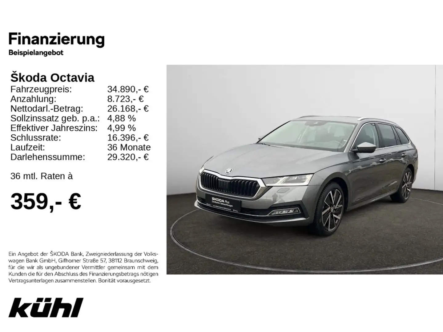Skoda Octavia Combi 2.0 TDI DSG Style Navi,AHK Grau - 1