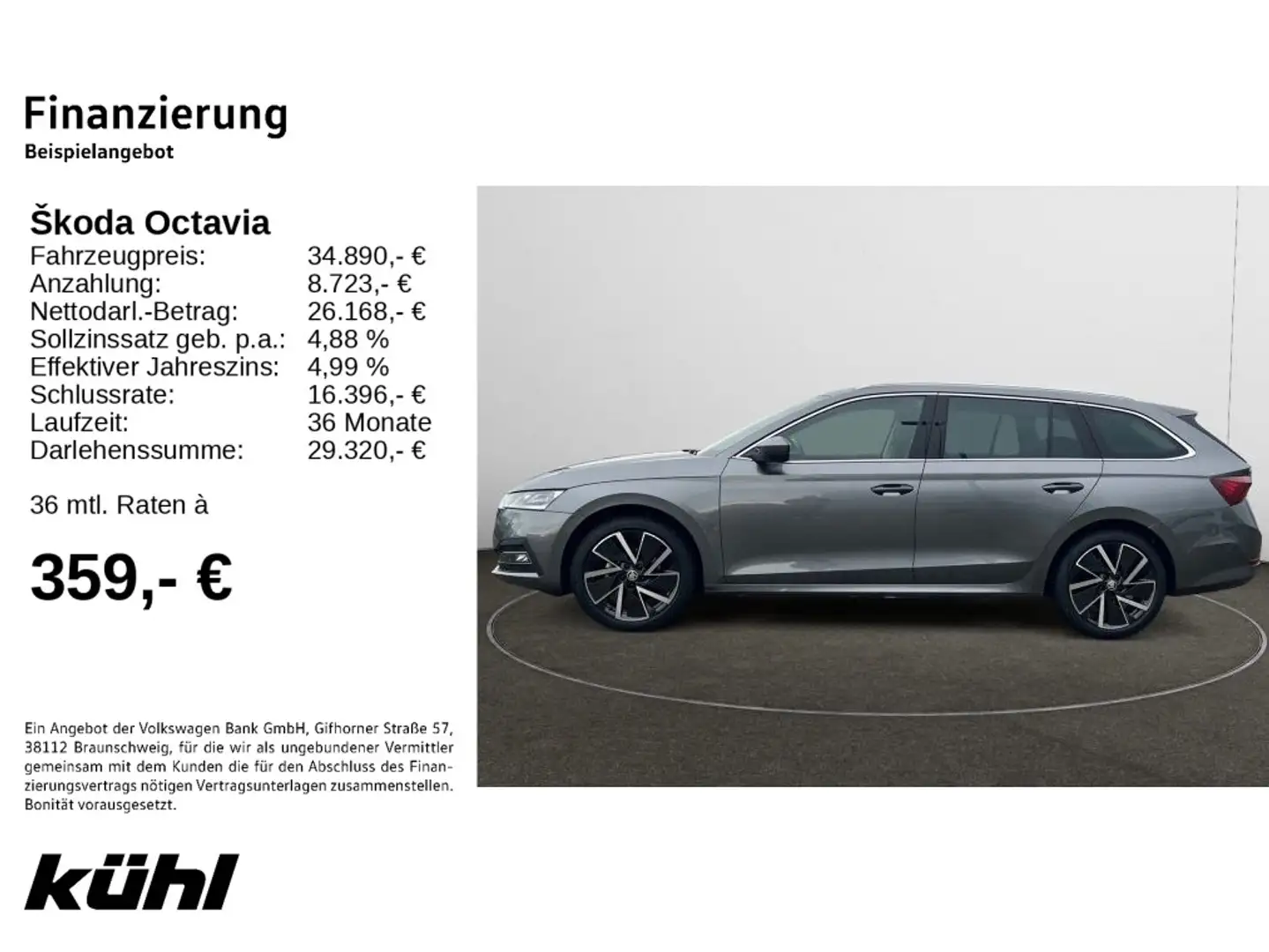 Skoda Octavia Combi 2.0 TDI DSG Style Navi,AHK Grau - 2