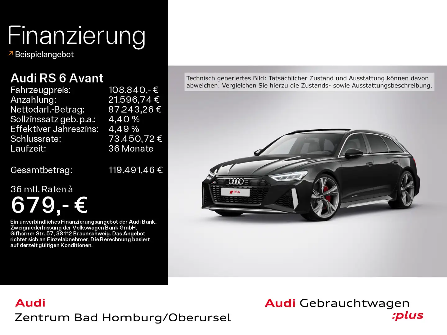 Audi RS6 4.0 TFSI quattro*Navi*LED*B&O*PDC*Pan Noir - 1