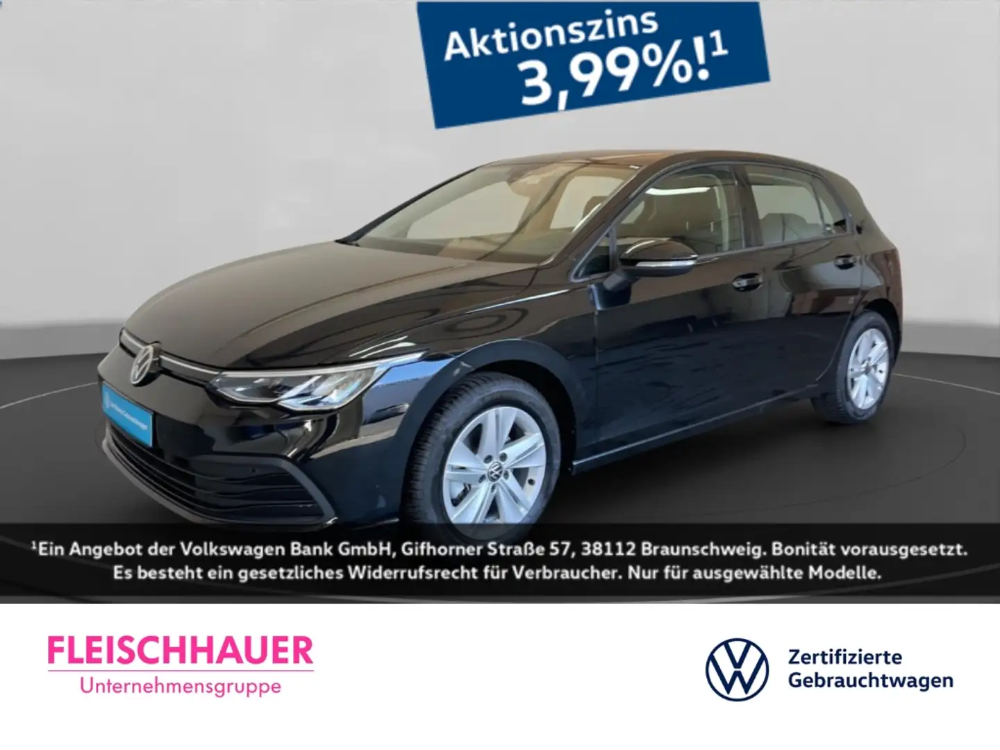 Volkswagen Golf VIII Life 1.5 TSI LED Navi SHZ PDC App-Connect Noir - 1
