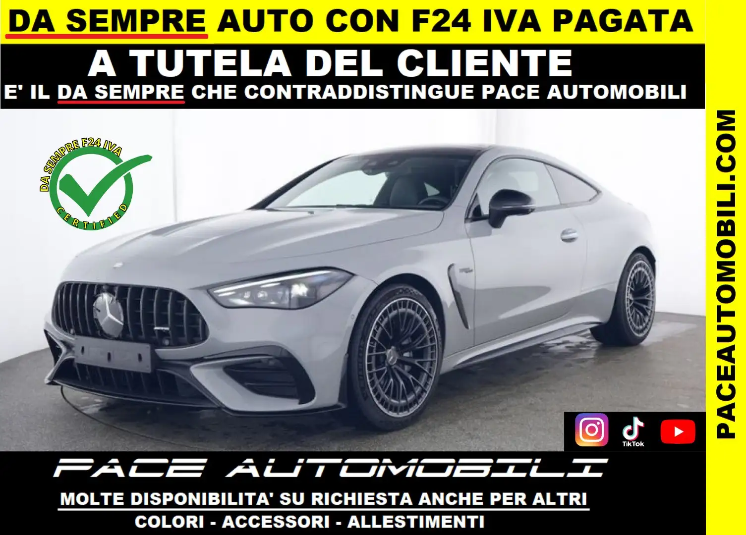 Mercedes-Benz CLE 53 AMG 4 MATIC + BLACK PACK EDITION 360 LED KAMERA TETTO Grigio - 1