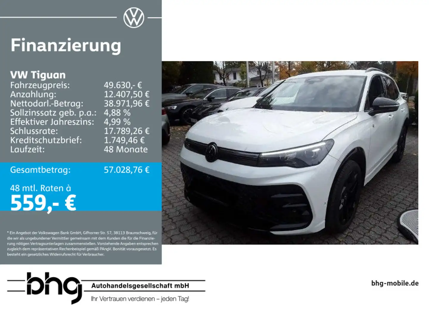 Volkswagen Tiguan 2.0 TDI DSG 4Motion R-Line BlackStyle AHK Weiß - 1