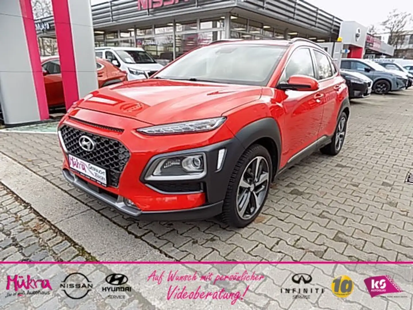 Hyundai KONA T-GDi 1.0 Premium 2WD Glasdach HUD Klima Leder Orange - 1
