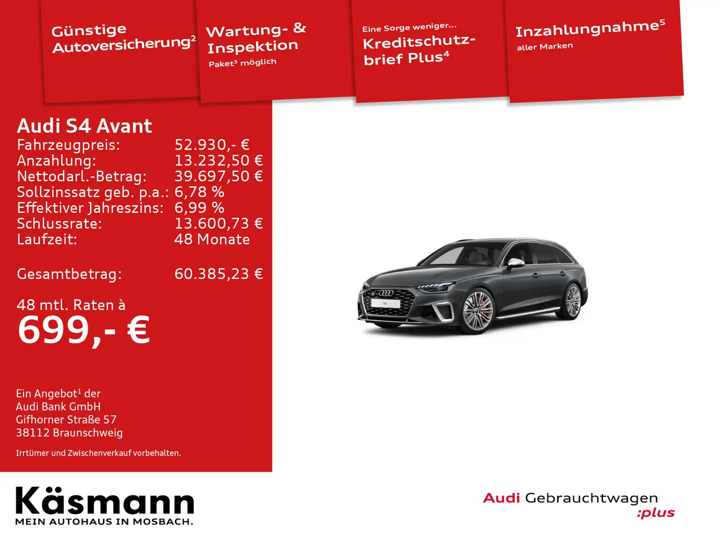 Audi S4 TDI quattro MATRIX AHK KAM NAV SHZ Grau - 2