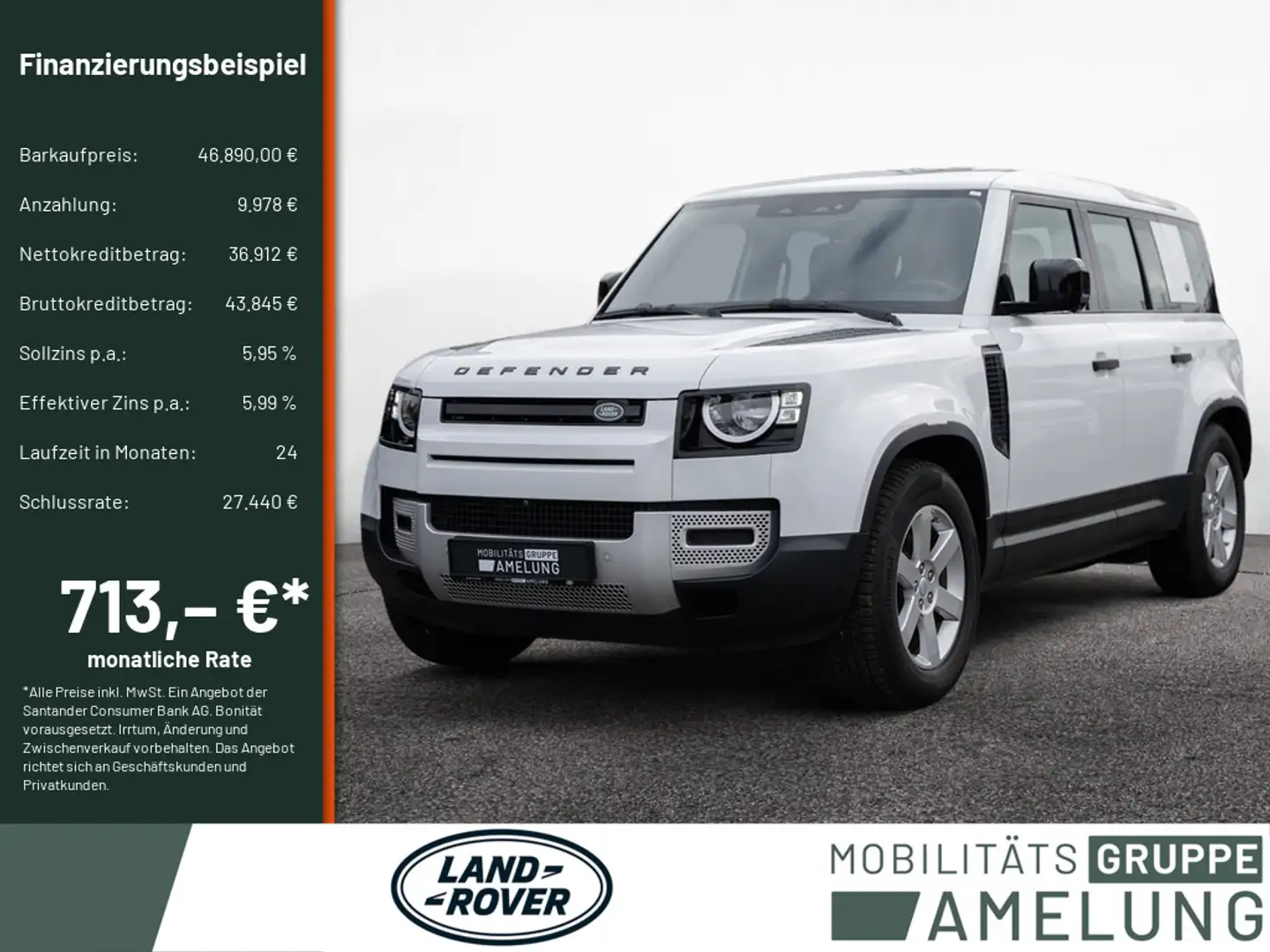 Land Rover Defender 110 D200 LUFTFEDERUNG NAVI AHK 360° Weiß - 1