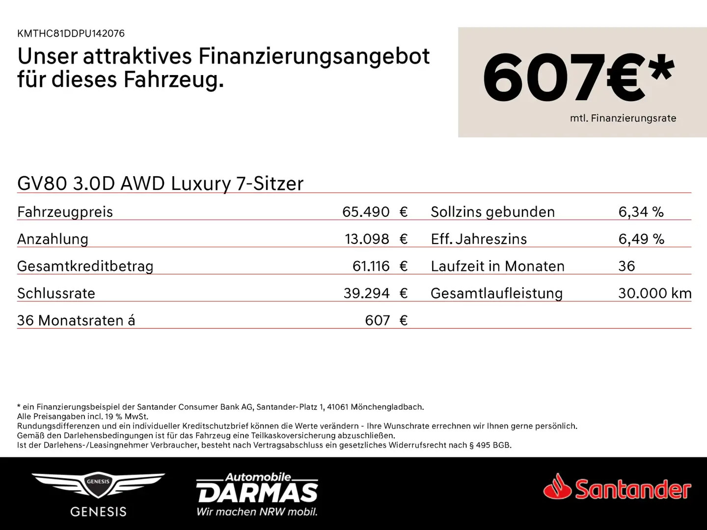 Genesis GV80 GV80 3.0D AWD Luxury 7-Sitzer Zwart - 2