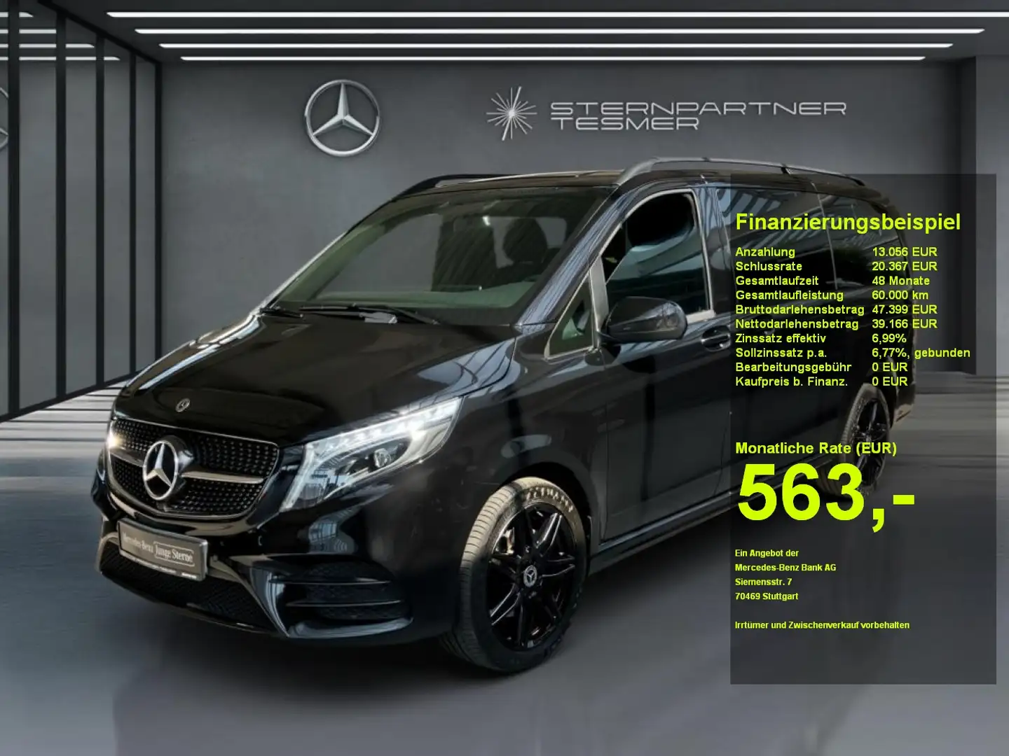 Mercedes-Benz V 250 d AMG EDITION lang +Night+StHz+KAMERA+AHK Zwart - 1