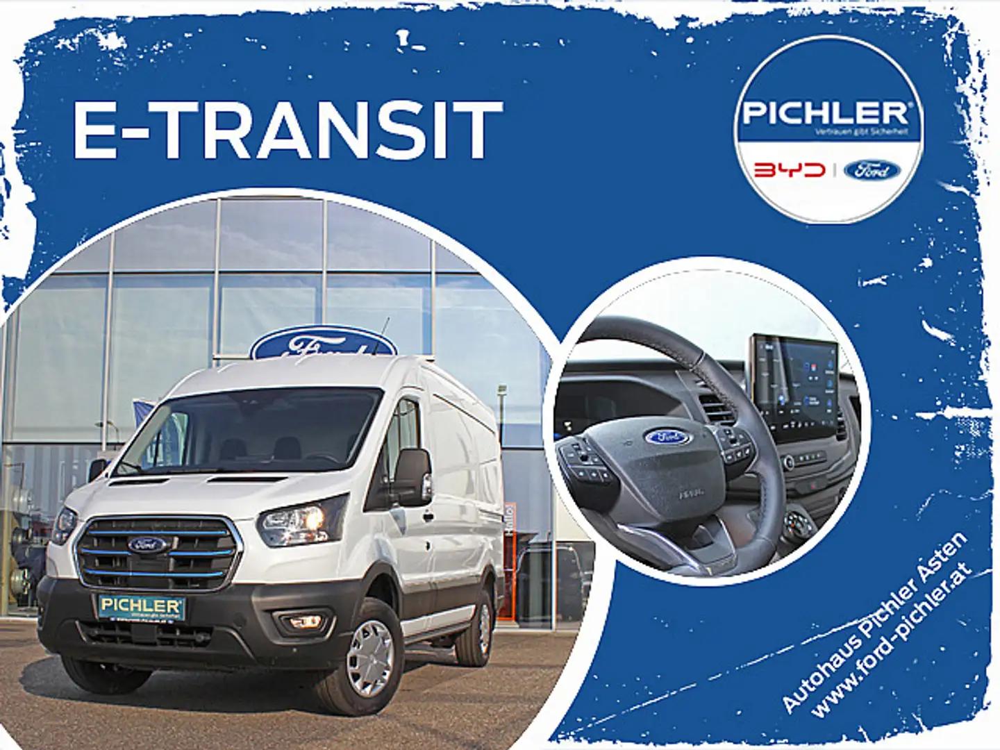 Ford E-Transit Kasten Trend 350L2H2 67kWh 184PS LAGER AKTION Weiß - 1