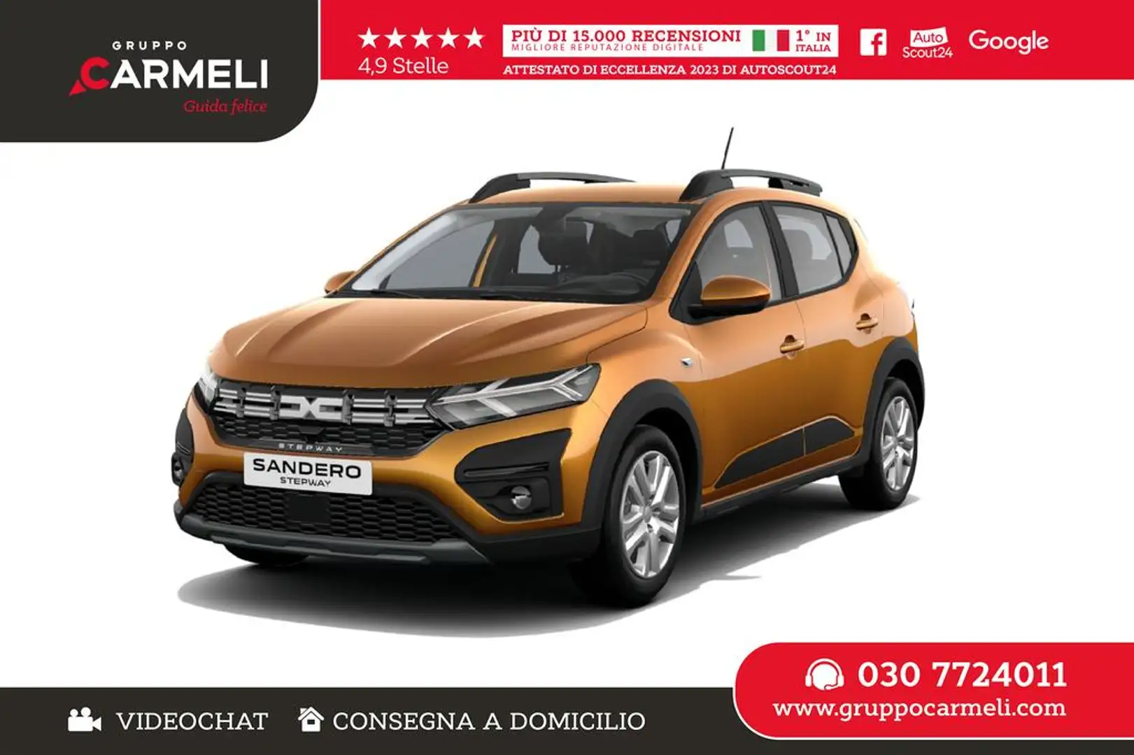 Dacia Sandero Stepway 1.0 tce Expression Eco-g 100cv - OCCASIONE Arancione - 1