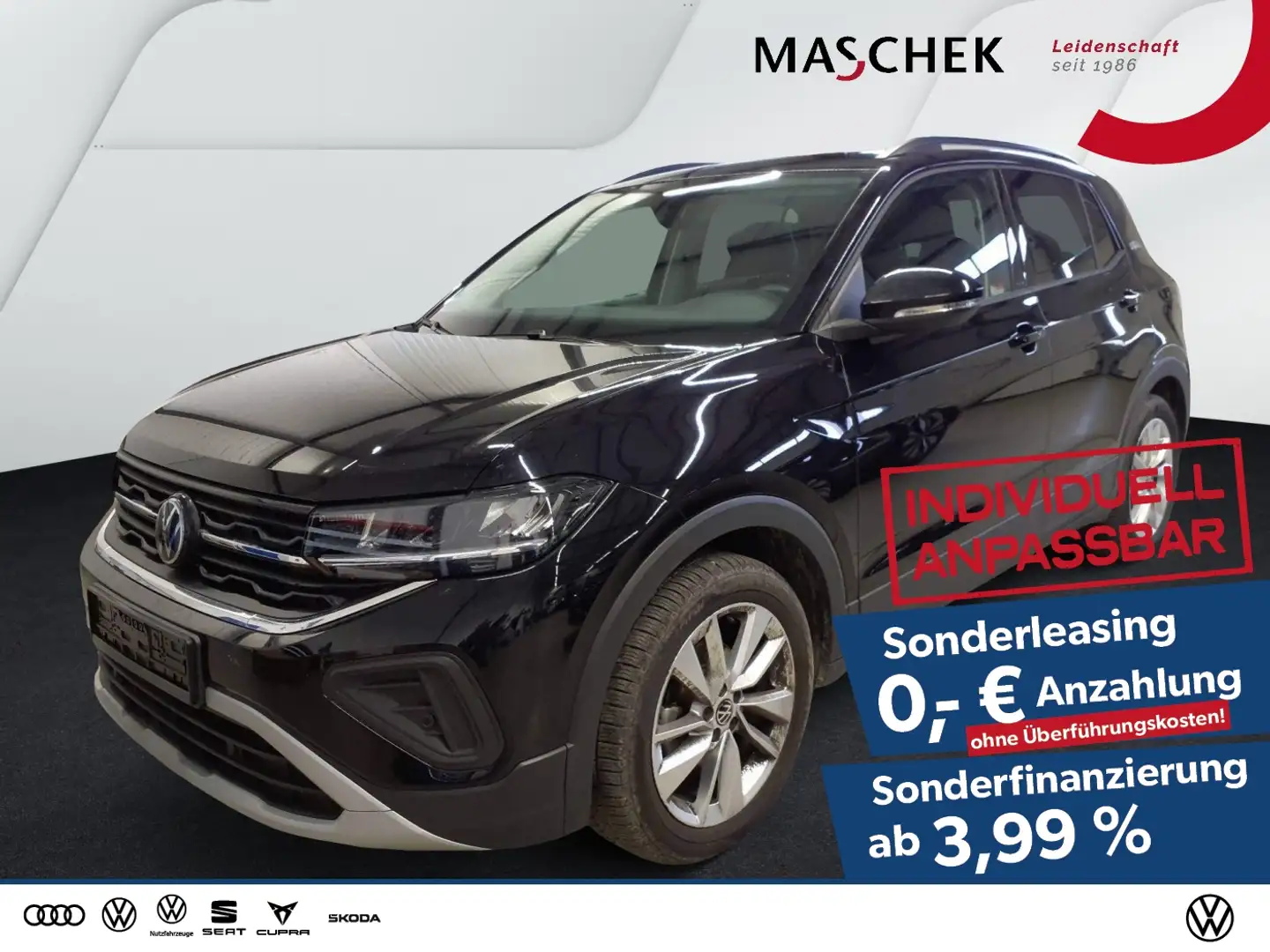 Volkswagen T-Cross Goal 1.0 TSI Sonderleasing! Navi GRA PDC Sitzh. Schwarz - 1