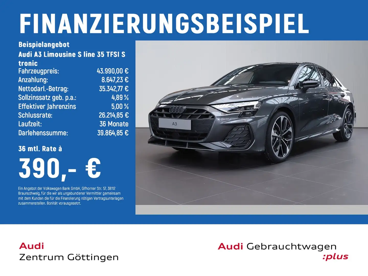 Audi A3 Limousine S line 35 TFSI S tronic +AHK+MATRIX Grau - 2